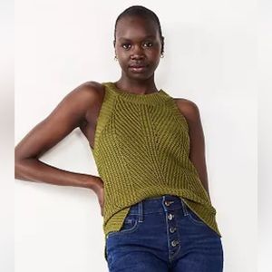 NWT Nine West High-Neck Cutaway Sweater Tank